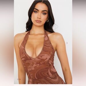 House of CB Brown Swirl Bodysuit